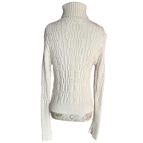 Zara Cream Turtleneck Cable Knit Sweater - Picture 4 of 8